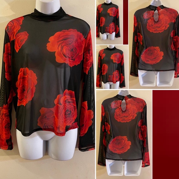 Sheer Floral Top - Picture 6 of 6